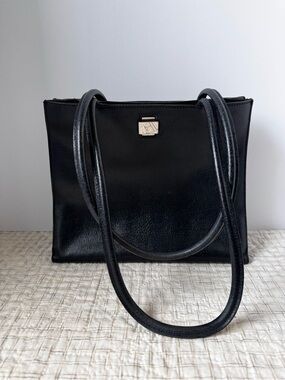 Furla Black Leather Shoulder Bag with Dual Straps